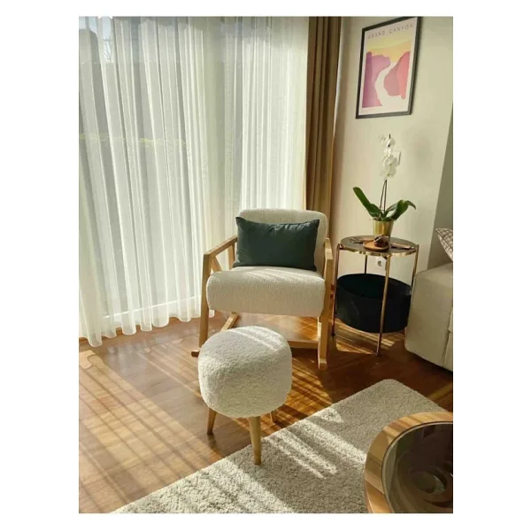 BEYLERBEYİ Şark Köşesi Coco Pufu , Peluş Kumaş ,Oturma Odası, Makyaj Masası Pufu