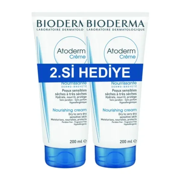 Bioderma Atoderm Cream Atopik Ciltler İçin Onarıcı Bakım Kremi 200Ml 1+1