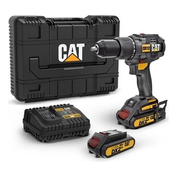 Cat DX12 18 V 2 Ah Çift Akülü Kömürsüz Darbeli Matkap