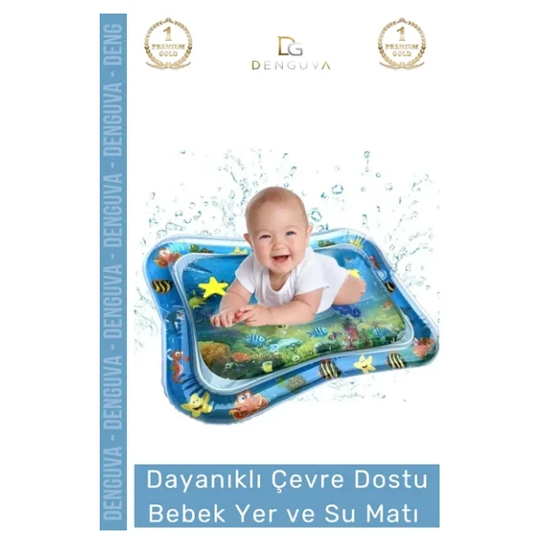 Dayanıklı Sızdırmaz Bebek Aktivite Oyuncağı BPA İçermez Emekleme Zamanı Yatak Minder Su Oyun Matı