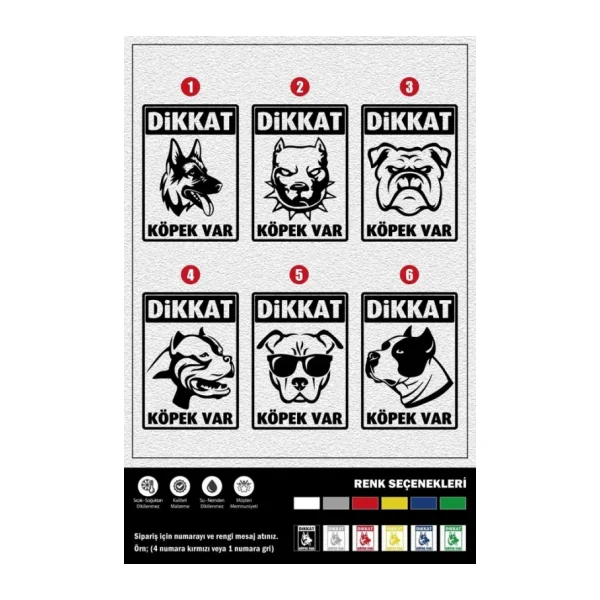 Ecce Dikkat Köpek Var Stıcker 27 X 19 Cm