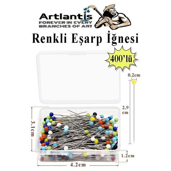 Eşarp İğnesi Renkli 400 lü 1 Paket Türban İğnesi Başörtüsü Toplu İğne Şal Düğün Nikah Nişan Kına Sünnet Takı İğnesi