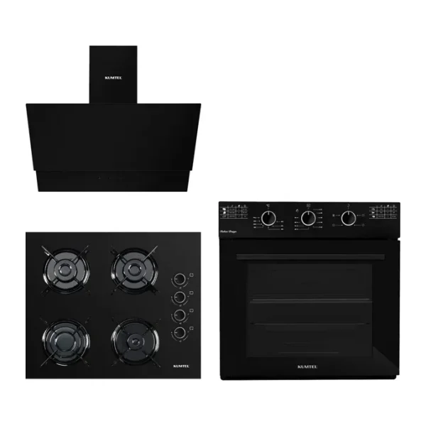 Kumtel Italian Design Plus Cam Ankastre Set - Siyah