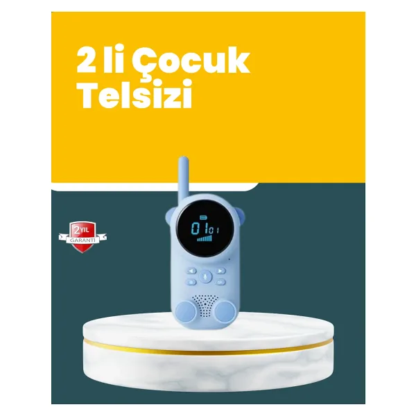 LCD Ekranlı Çocuk Telsizi - Iki Yönlü Ses, 1-3 Km Çekim Mesafesi