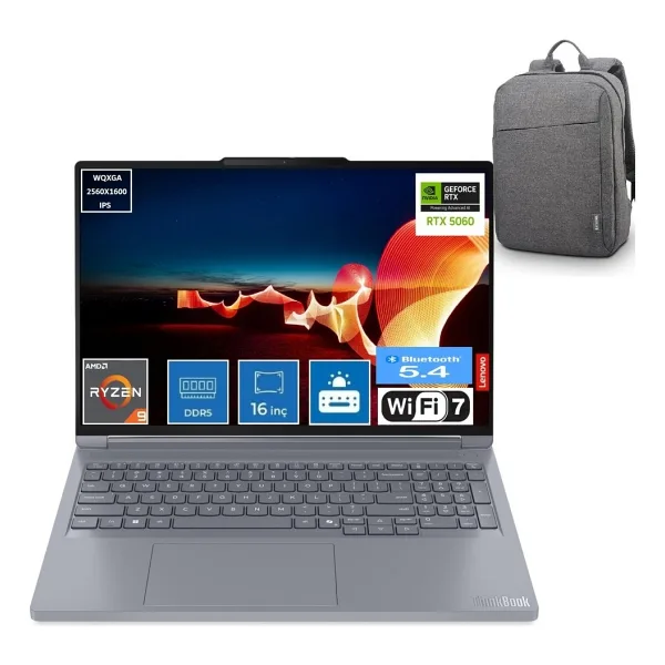 Lenovo ThinkBook 16P G6 ADR 21U00014TX Ryzen 9 8940HX 32 GB 512 GB SSD RTX5060 16" Free Dos WQXGA Notebook