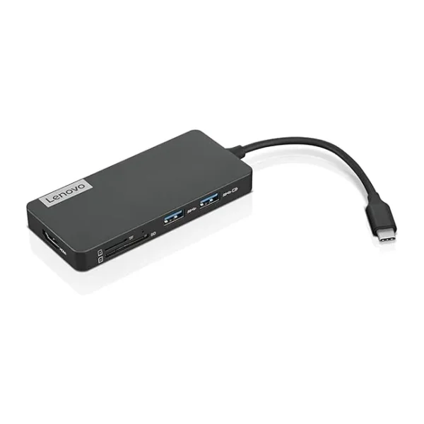 Lenovo USB-C 7'si 1 Arada Hub - Bilgisayar Ağı Dizüstü Bilgisayar Aksesuarı - Dizüstü Bilgisayar Bağlantı İstasyonu - HDMI üzerinden 4K, 3 USB-A cihazı, 2 SD/TF Kart Okuyucular USB-C Güç Geçişi