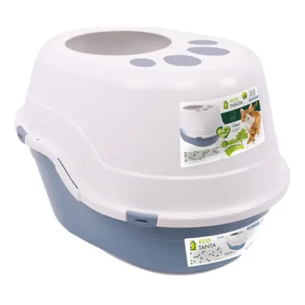M-Pets Eco Tanta Ocean Blue Üstten Kapaklı Kedi Tuvaleti