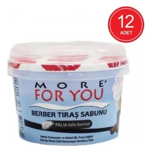 More For You Palm Özlü Berber 140 gr 12 Adet Tıraş Sabunu