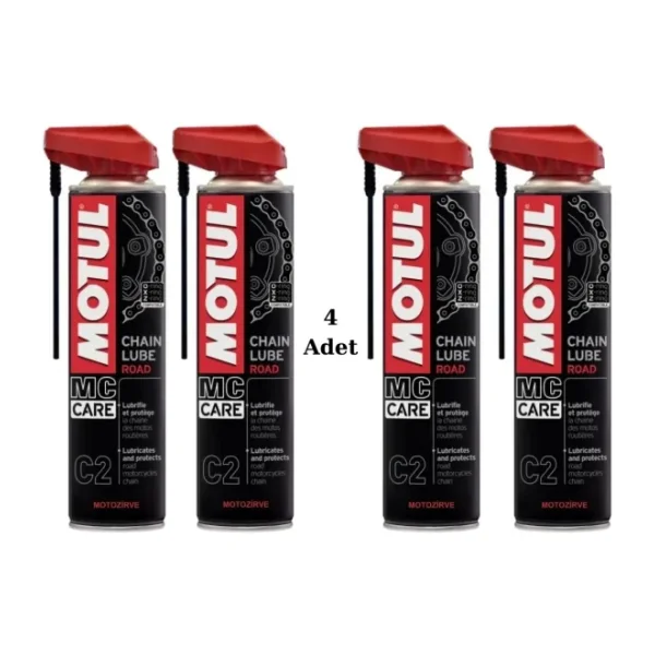 Motul C2 Motosiklet Zincir Yağı Sprey 400 ml Road (4 Adet)