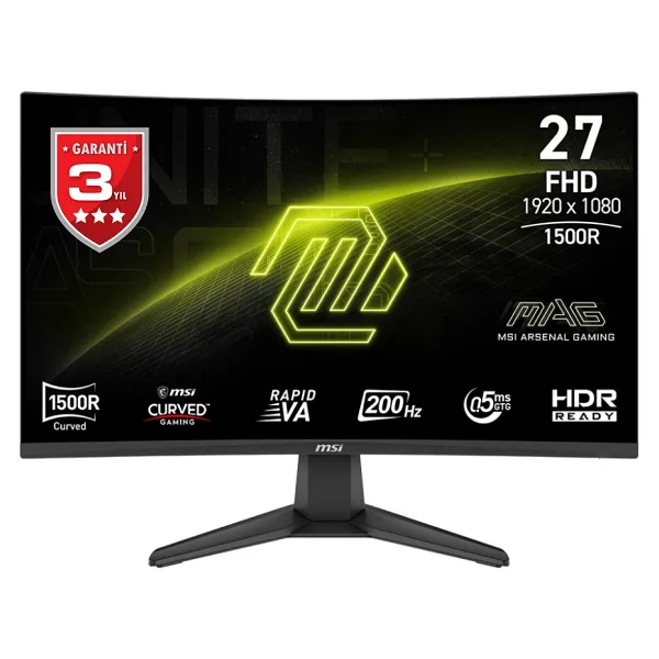 MSI MAG 276CF E20 27" 0.5 ms Full HD Curved 200 Hz Oyuncu Monitörü