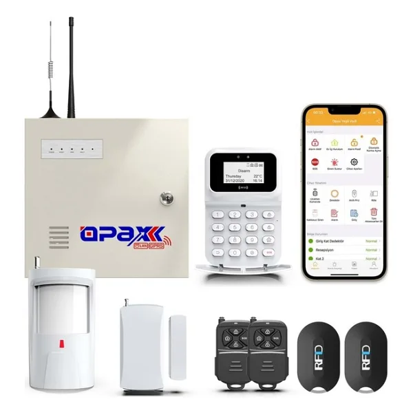 OPAX -2747 GPRS/LAN KEYPADLİ KABLOLU&KABLOSUZ ALARM PANELİ