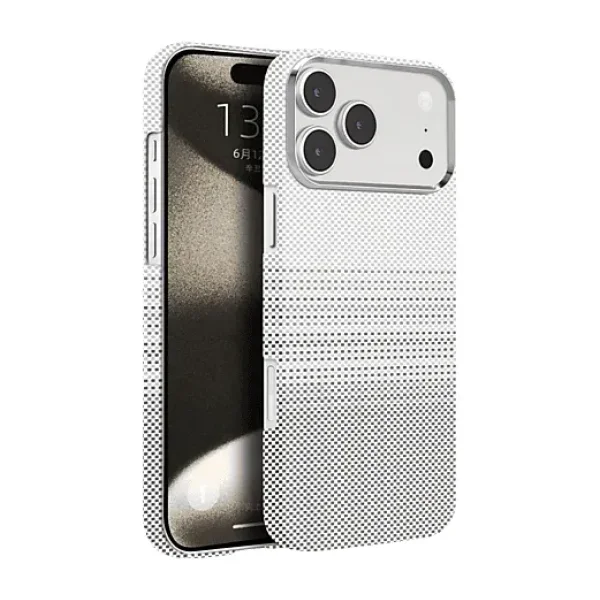 Piili Knit iPhone 17 Pro Max Kevlar Case Telefon Kılıfı Beyaz
