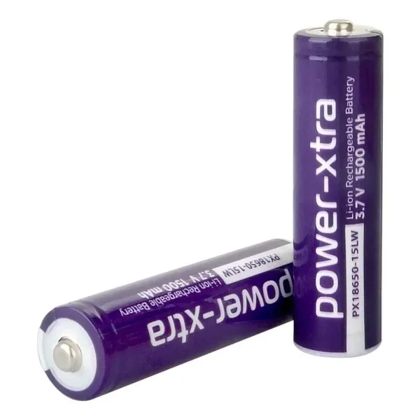 Power-Xtra PX18650-15LW - 3.7V 1500mAh Li-ion Şarjlı Pil (Başlı - 0.5C)
