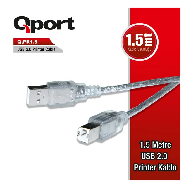 QPORT Q-PR1.5 USB 2.0 YAZICI KABLOSU 1.5 MT