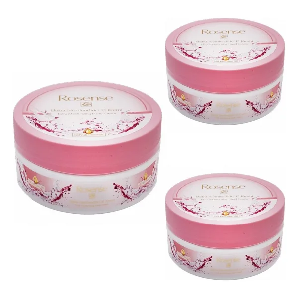 Rosense El ve Vücut Kremi Kavanoz 150ML x 3 Adet