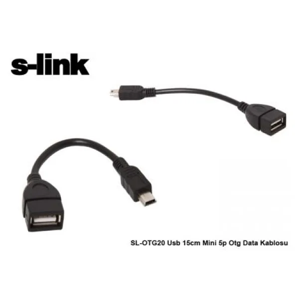 S-link SL-OTG20 15 cm Mini 5p OTG Data Kablosu