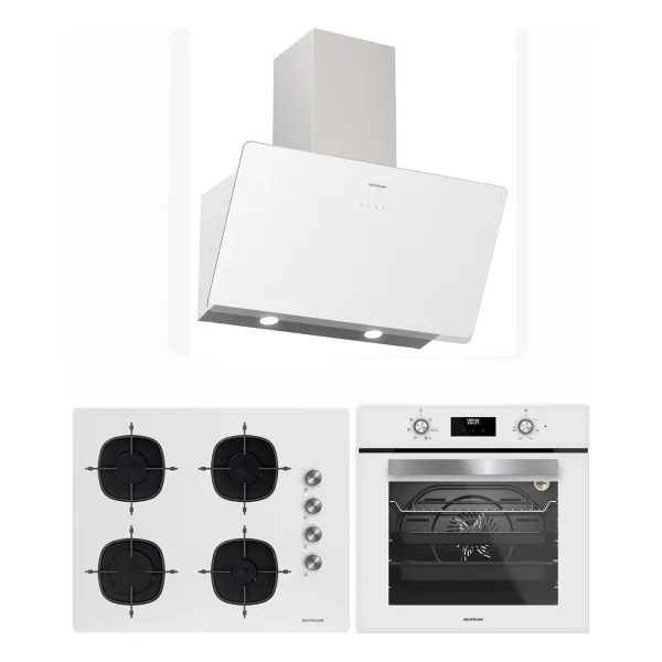 Silverline Beyaz 65 cm Ocaklı Dijital Fırınlı Ankastre Set (3457 Soho - CS5700E7W01 - BO6502W02 )