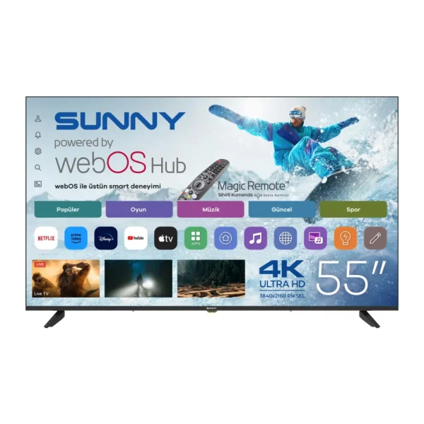 Sunny SN55UPRL Frameless 4K Ultra HD 55" 140 Ekran Uydu Alıcılı webOS Smart LED TV