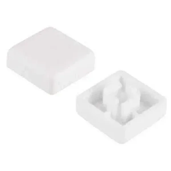 Tact Switch Kapağı Kare Beyaz - 10x10x5mm