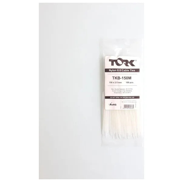 Tork Beyaz Kablo Bağı 2,5x150
