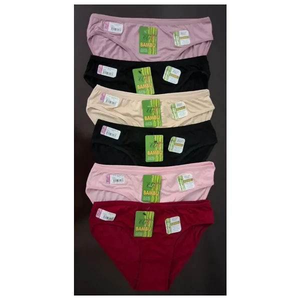 Tutku Elit 2711 Kadın Bambu Düz Bikini Külot 6 Adet