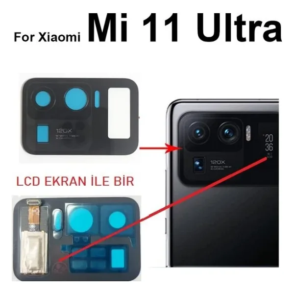 Xiaomi Mi 11 Ultra Arka Kamera Camı Lens (Lcd Ekranlı)