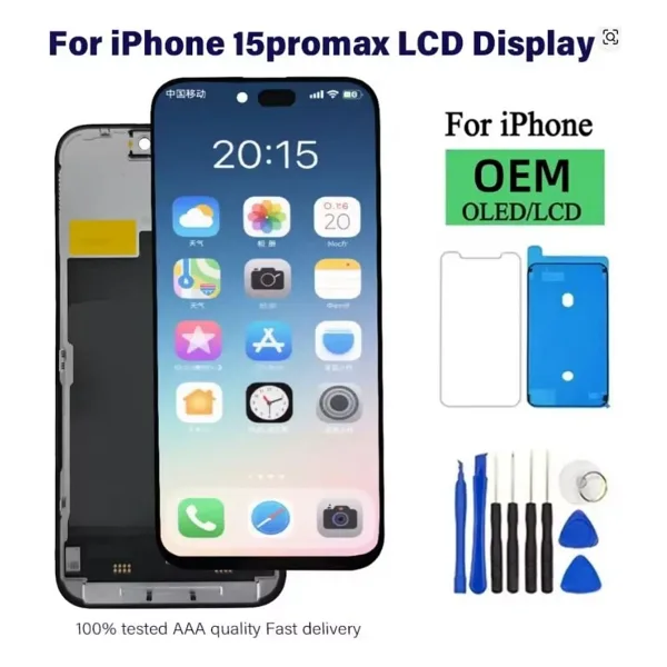 Yedcom Iphone 15 Pro Max A Kalite Ön Lcd Ekran Dokunmatik Sıvı Bandı Kırılmaz Tamir Seti Set