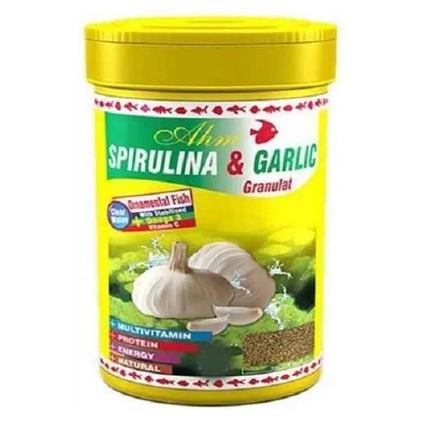 Ahm Spirulina Garlic Sarımsaklı 100 ml Granül Balık Yemi