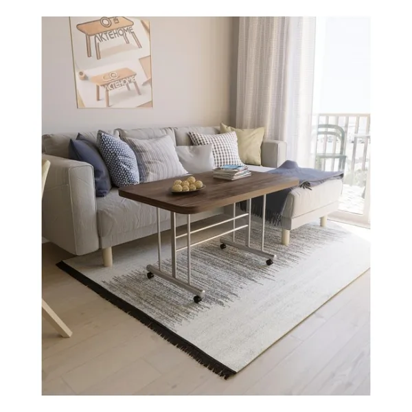 Akte Home Çok Amaçlı Tekerlekli Orta Sehpa Metal Ayaklı Masa 60X100 Amalfi - Metalamalfi