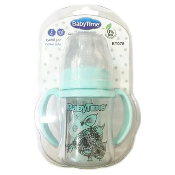 BabyTime BT078 Geniş Ağız Kulplu 150 ml PP Biberon