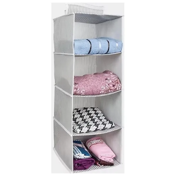 Bifirsat Dolap Içi Düzenleyiciler 4 Gözlü Katlanabilir Bez Raf Organizer 68 Cm X 30 Cm X 24 Cm