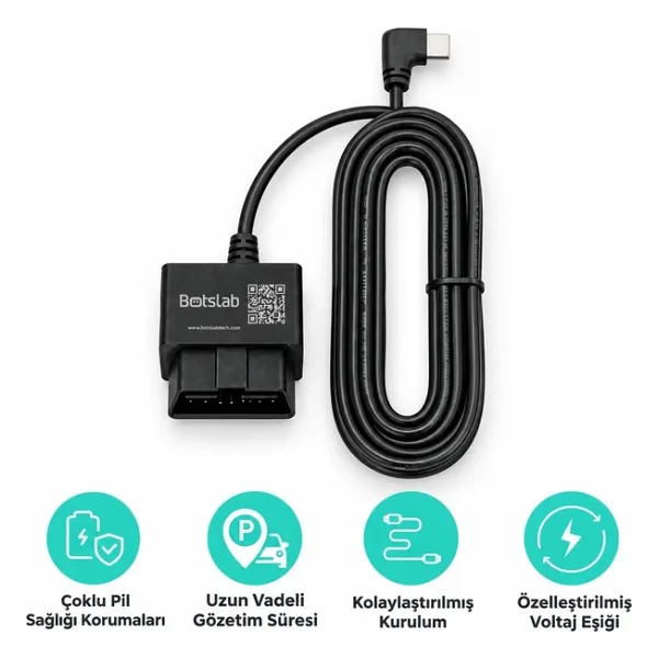 Botslab OBD Akıllı Park Kiti Araç Kamerası Güç Kablosu