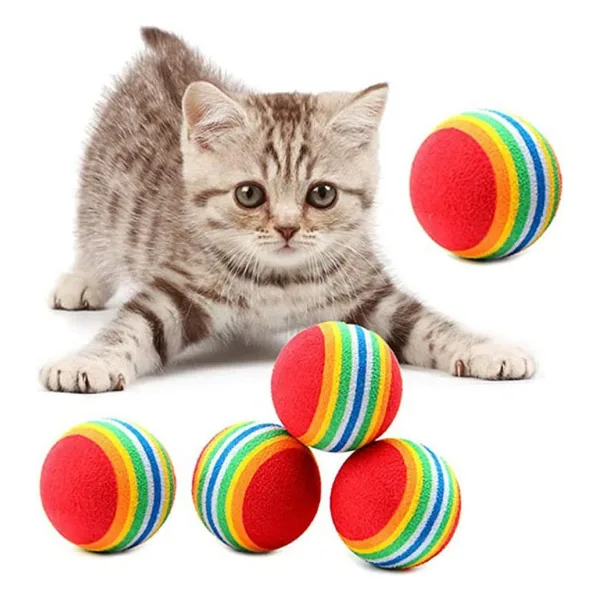 Buffer Gökkuşağı Sünger 3'lü 4.2 cm Kedi Köpek Çiğneme Oyun Topu