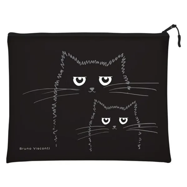 Buruno Visconti Fermuarlı Dosya Black Cats Sılıcone 5+. 26 20 14-013/08