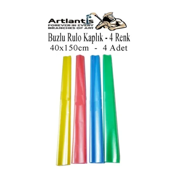 Buzlu Rulo Şeffaf Kaplık 4 Adet 40x150 cm Defter Kitap Kaplığı Okul Öğrenci Rulo Kaplık Renkli