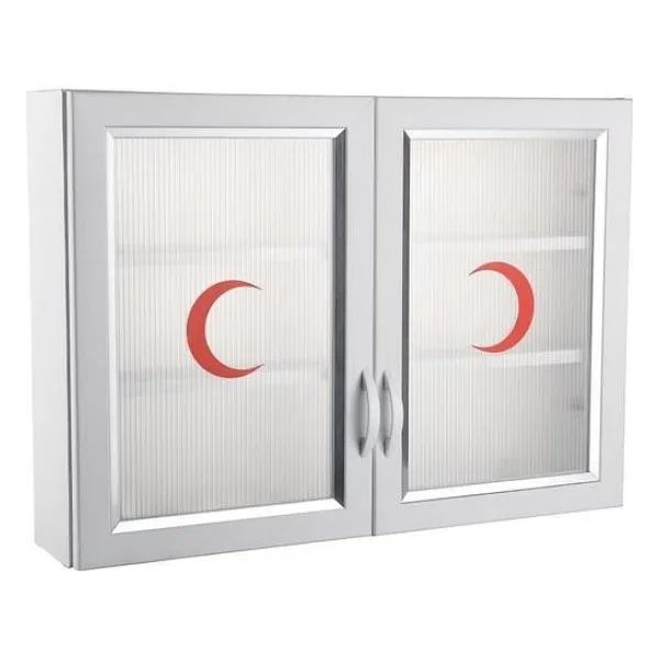Çelik Ayna Çift Kapaklı Büyük Ecza Dolabı İçi Dolu Full Paket 846