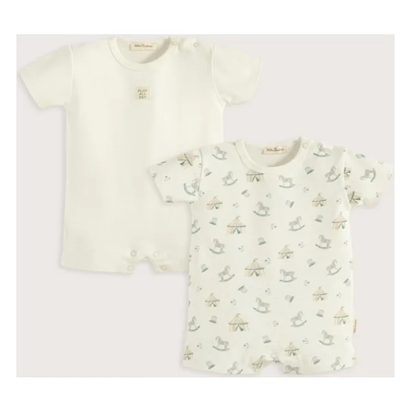 Chakra Cute Cırcus 2'li Tulum Set Ekru/baskılı