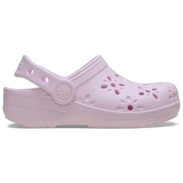 Classic Floral Cut Out Clog T Pembe Çocuk Terlik