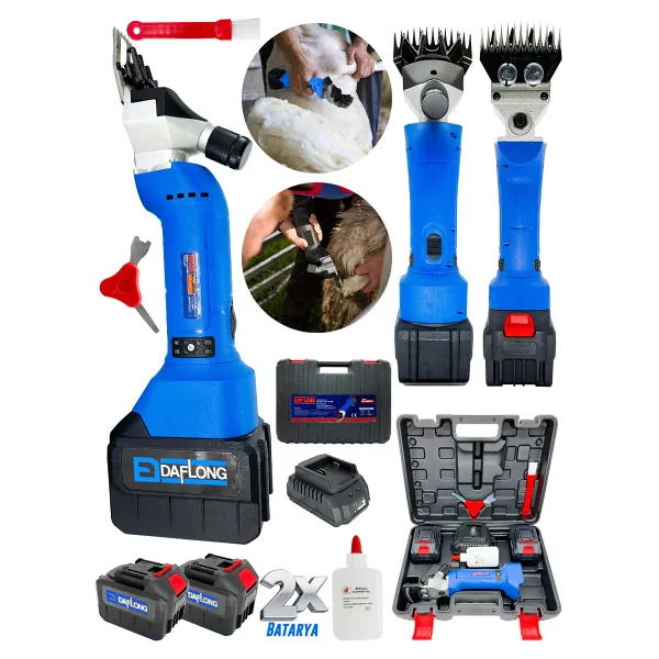 Daflong Güçlendirilmiş Adaptörlü Yeni Nesil Koyun Kırkma Makina 4saat Şarj ve Elektirikli