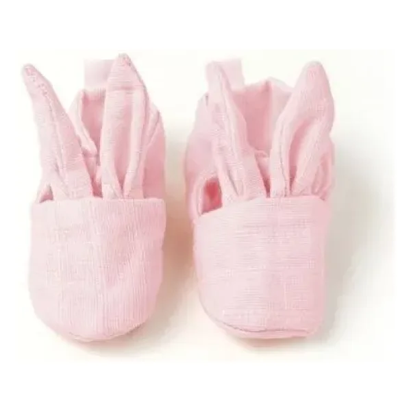 Deux Lapins Tavşan Kulaklı Müslin Bebek Patik - Innocent Pink 0-6 Ay