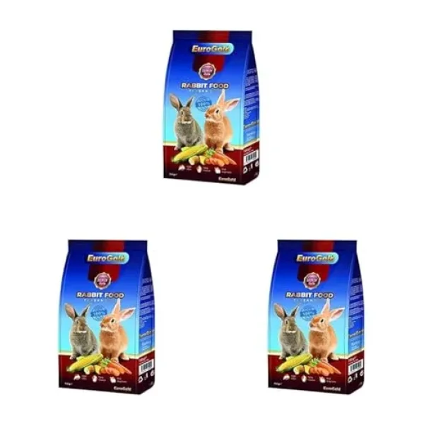 EuroGold Kurutulmuş Sebzeli Tavşan Yemi, Doğal İçerik, 750 Gr 3lü paket