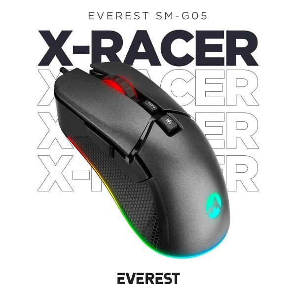 Everest SM-G05 X-RACER RGB Optik Kablolu Oyuncu Mouse