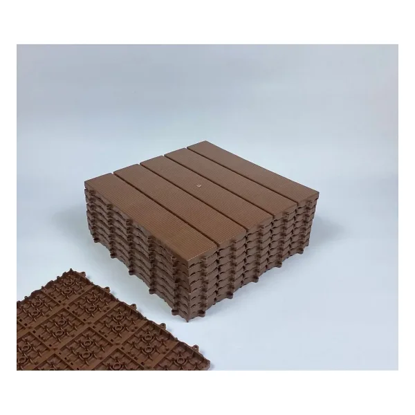 Gerçektrend Parke Desenli Sert Plastik Yer Karosu Zemin Döşemesi Yer Izgarası Kahve Renk 30x30, 1 M2 (11 ADET)