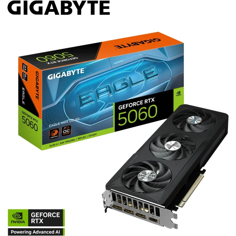 Gigabyte RTX 5060 Eagle Max OC 8G GV-N5060EAGLEMAX OC-8GD 128 Bit GDDR7 8 GB Ekran Kartı