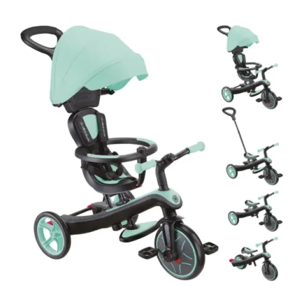 Globber Explorer Trike 4 in 1 Mint Yeşil Bebek Bisikleti