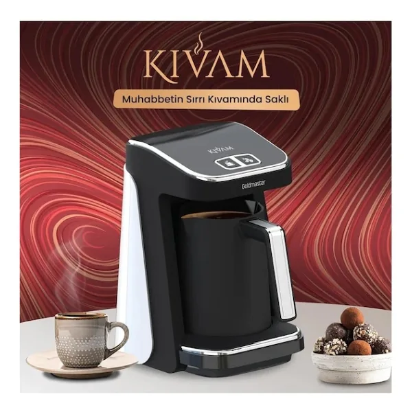 Goldmaster GM8380B Kıvam Geniş Hazne Beyaz Türk Kahve Makinesi