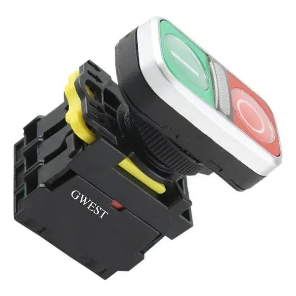 Gwest A5-11RD-24 Kırmızı Yeşil Led Işıklı İkiz Buton 1NO+1NC 24V