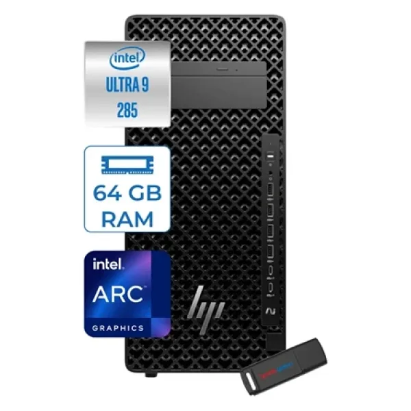 Hp Z2 Tower G1ı Intel Core Ultra 9 285 64Gb Ddr5 1Tb Ssd Intel Arc Graphics Windows 11 Pro Taşınabilir Bilgisayar A2kx8esp22 + Zettausbbellek
