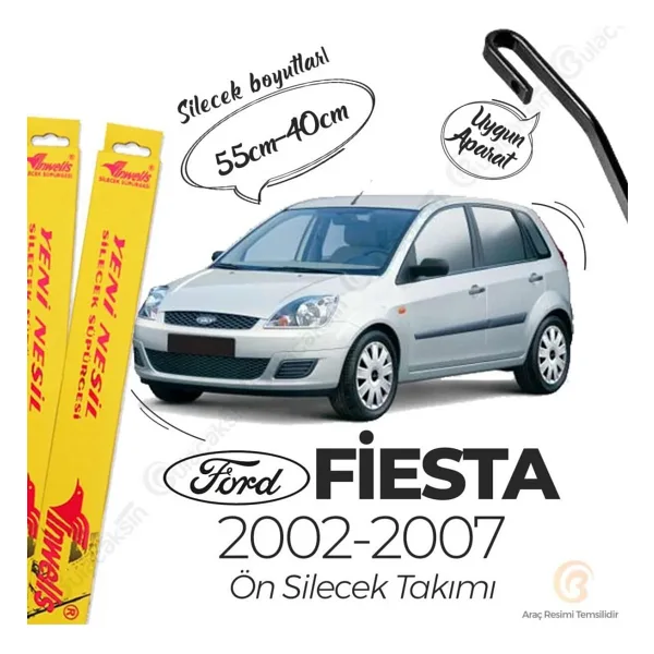 Inwells Ford Fiesta Muz Silecek Takımı (2002-2007) 55x40cm
