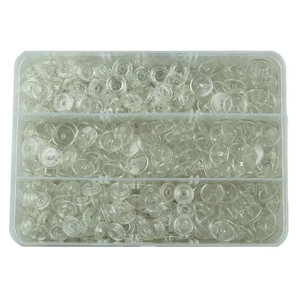 İşkur Makina Plastik Şeffaf Çıt Çıt Düğme 100 Set 12.5 Mm